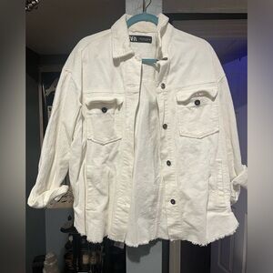 Women’s Zara oversized white corduroy jacket size medium